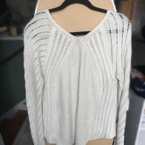 American Eagle White Sparkle Sweater
